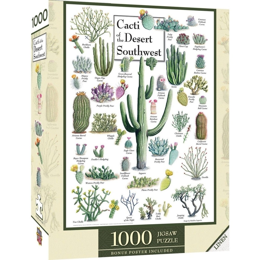 Cacti Of The Desert Southwest 1000 Piece Jigsaw Puzzle Made In Usa Recycled
