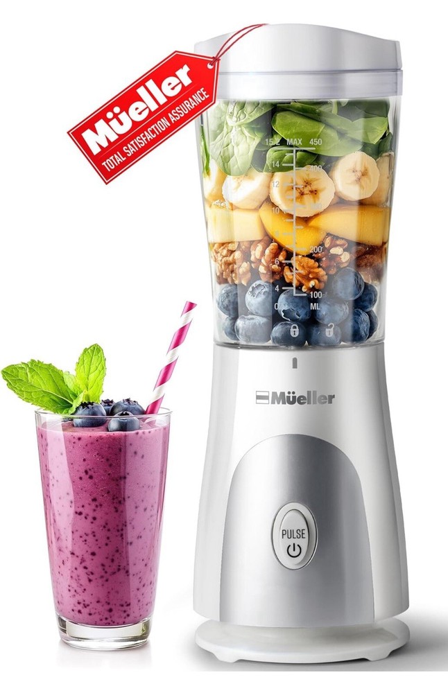 Mueller Personal Blender for Shakes Smoothies 15 Oz Travel Cup