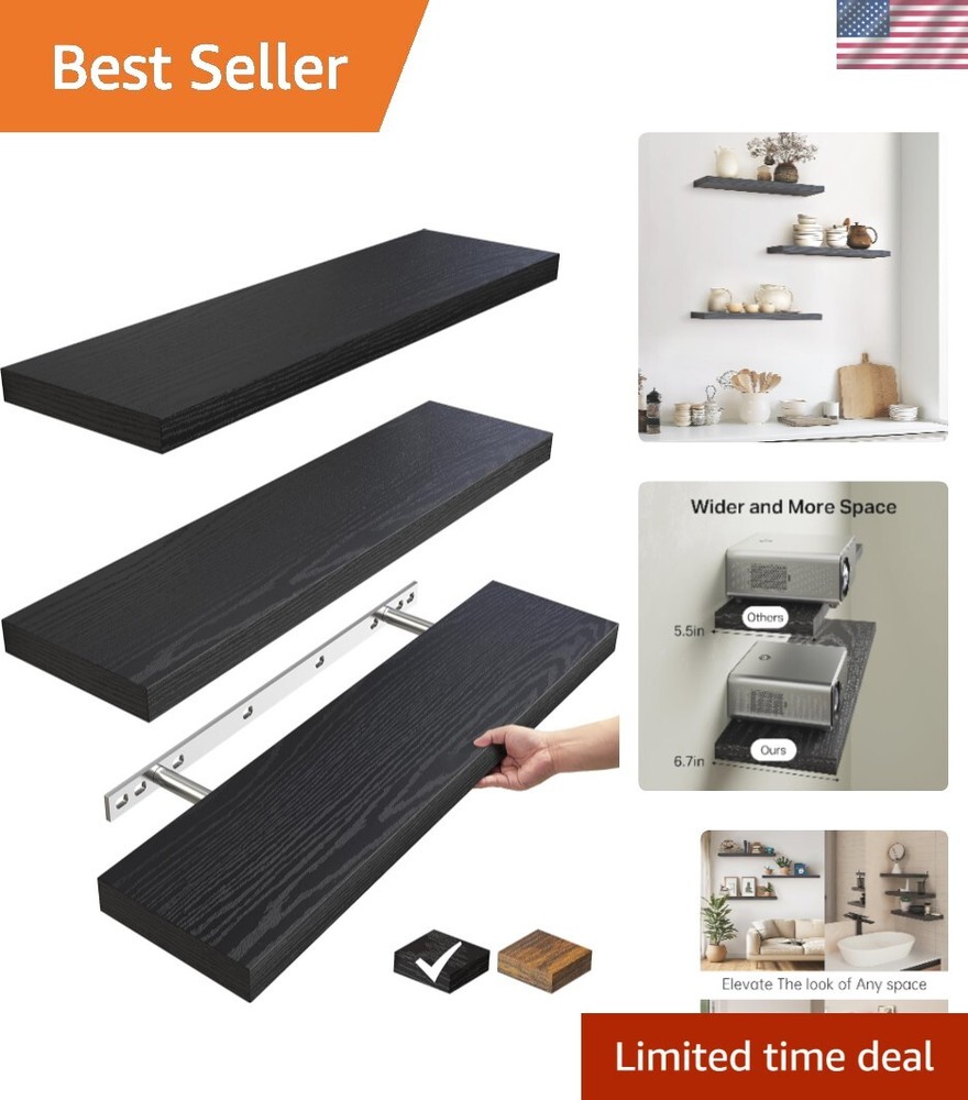 22.5-Inch Rustic Wood Floating Wall Shelves for Stylish Home Decor