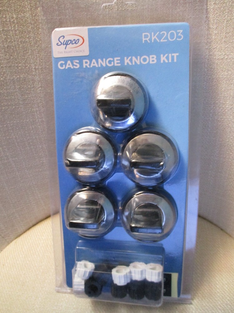 Supco Universal Gas Burner Range Knob Kit Black RK203 NEW