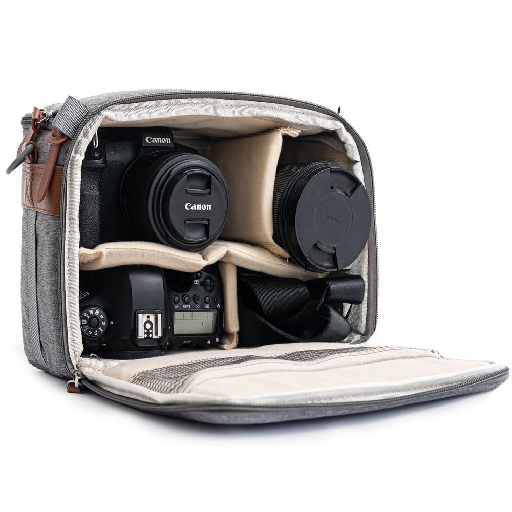 C Coiro Gray Camera Bag Insert for DSLR SLR Mirrorless Protection