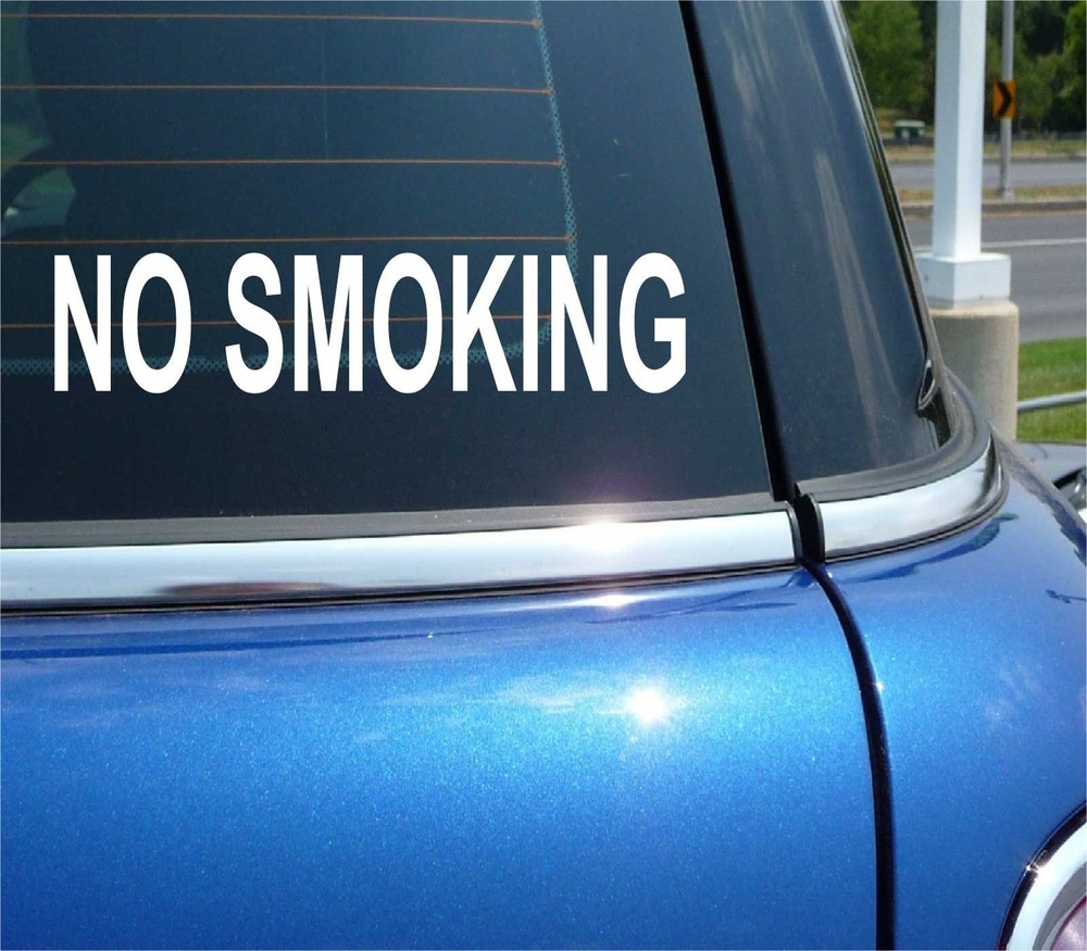 NO SMOKING TEXT OFFICE SCHOOL BUSINESS DECAL STICKER ART CAR WALL
