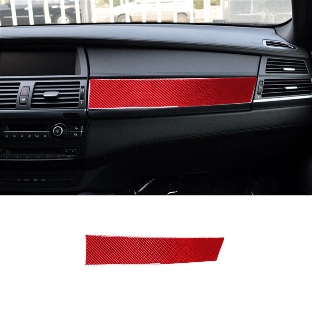 Red Carbon Fiber Storage Panel Cover for BMW X5 E70 X6 E71 2008-2013 Models
