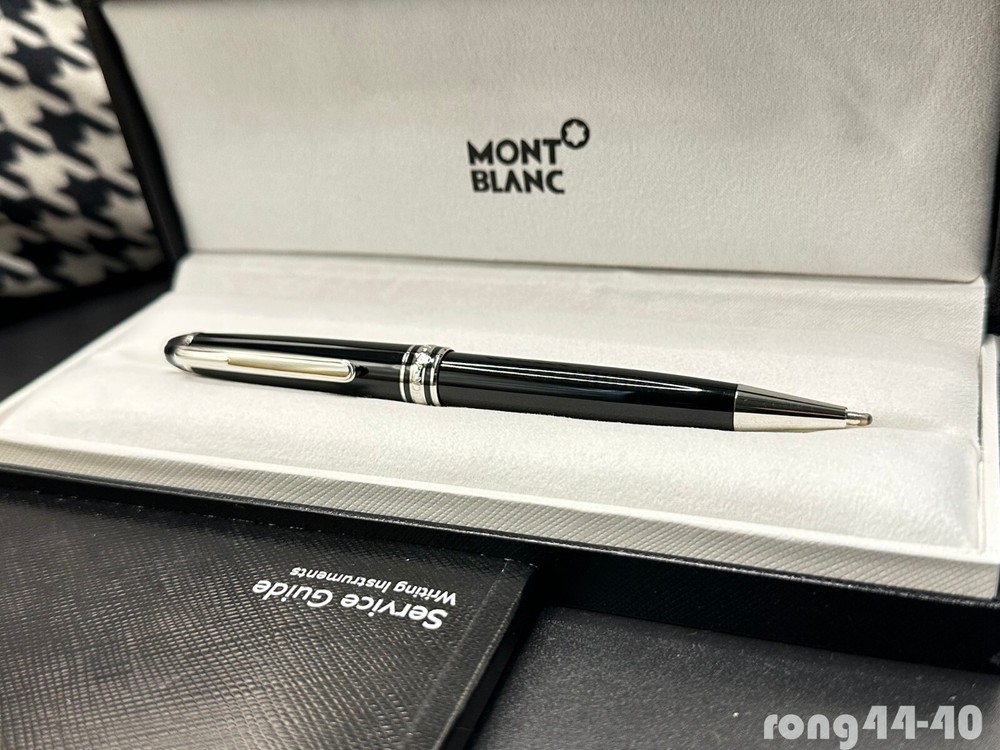 New Montblanc Meisterstuck 164P Black Classique Silver Trim Ballpoint Pen