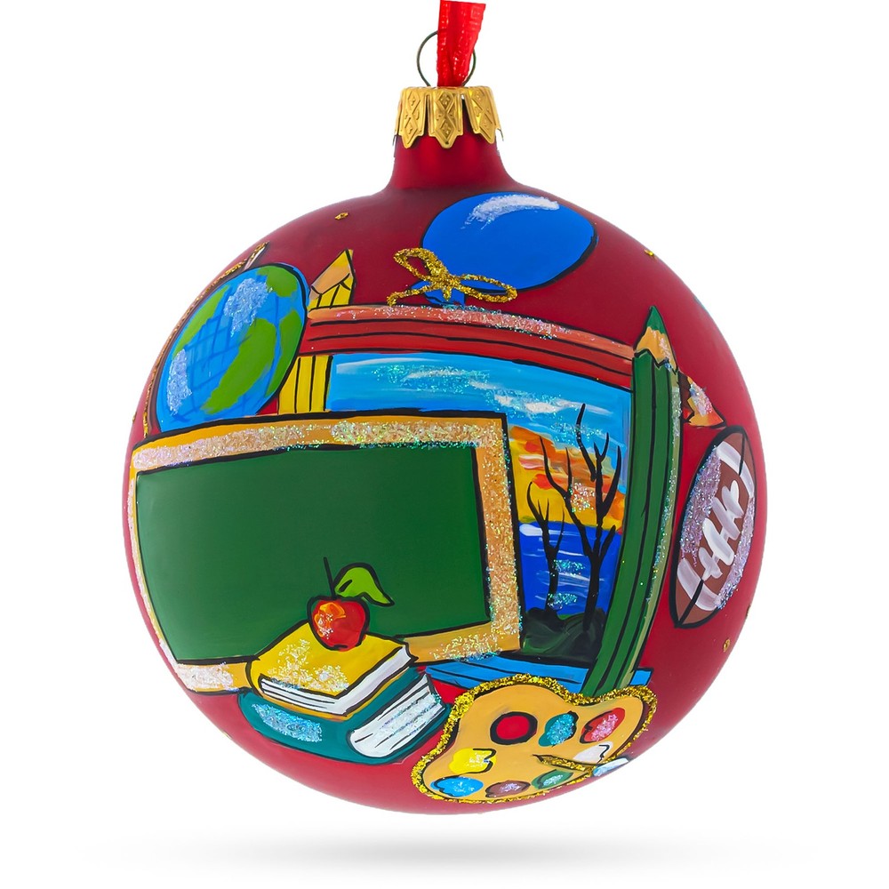 Back to School Glass Ball Ornament 4 Inches-image