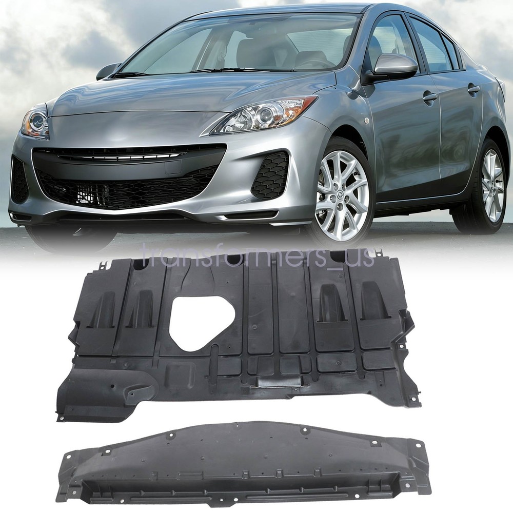 Fit 2010-2013 Mazda 3 Front & Rear Under Cover Engine Splash Shields BBM456112E