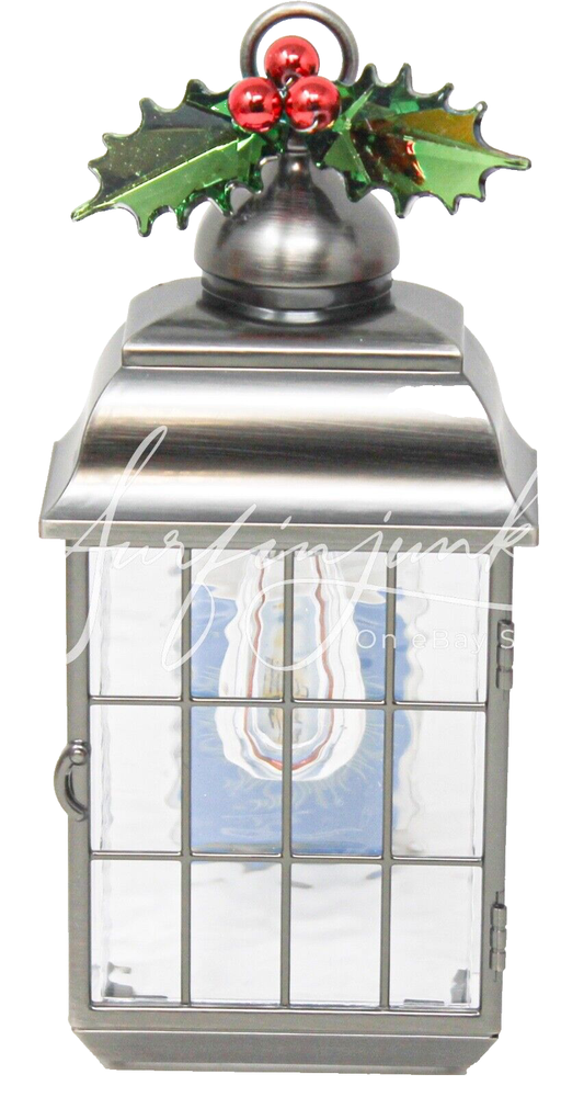 Bath & Body Works Christmas Holly Lantern Nickel Wallflower Plug In Light Up
