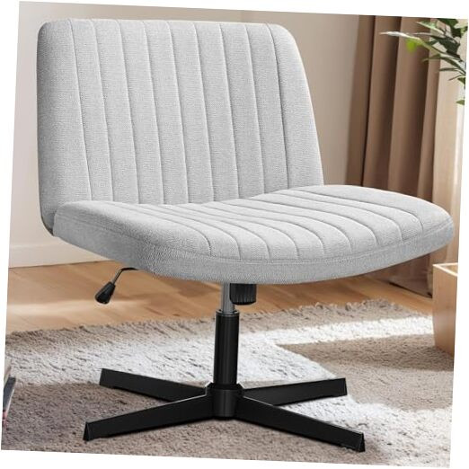 Criss Cross Armless Fabric Padded Office Chair for Desks