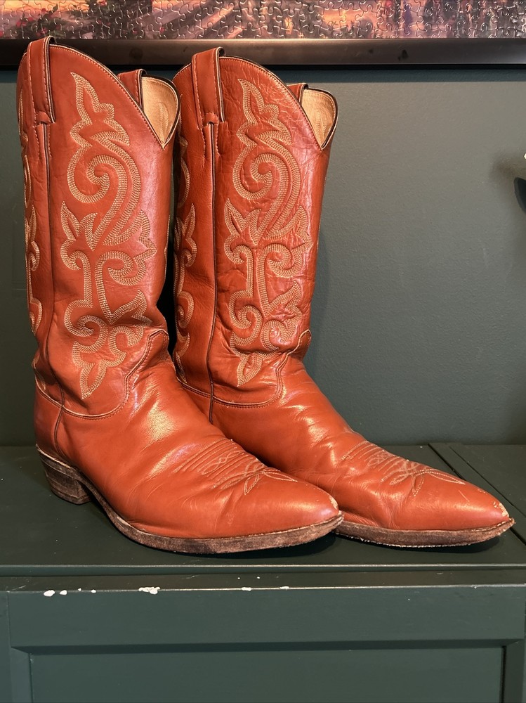 Justin Brown Leather Cowboy Western Boots Men's Size 9.5EE Style 1483