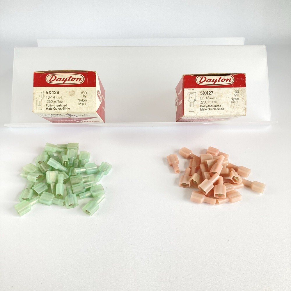 Dayton Male Quick-Slide Solderless Connectors; Fully-Insulated; 5X427 and 5X428