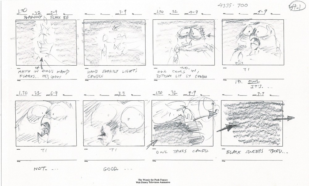 Winnie the Pooh Grand Adventure Disney Production Original SB Drawings 1997 477