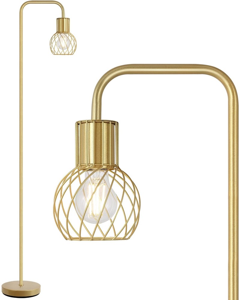 Brass Gold Floor Lamp for Living Room Modern Industrial Design with Adjustable Height