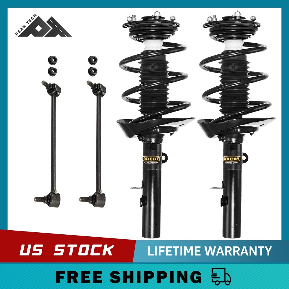 2PC Front Struts & Sway Bar Links Compatible with 2.4L 2013-2017 Honda Accord