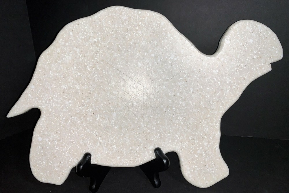 Handmade Corian Turtle-Shaped Cutting Cheese Serving Board Non-Skid Rubber Feet