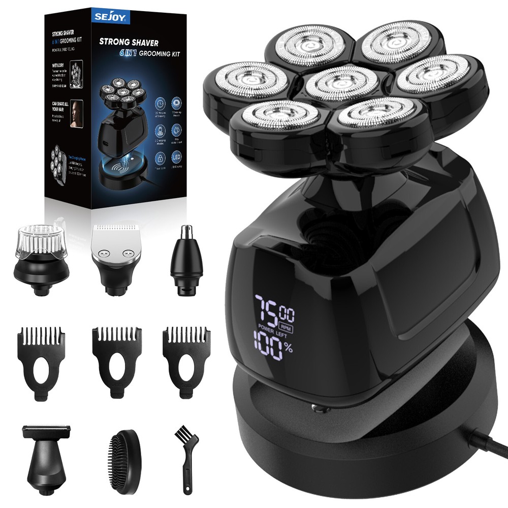 SEJOY 7D Electric Shaver Hair Trimmer IPX7 Dry & Wet Power Razor