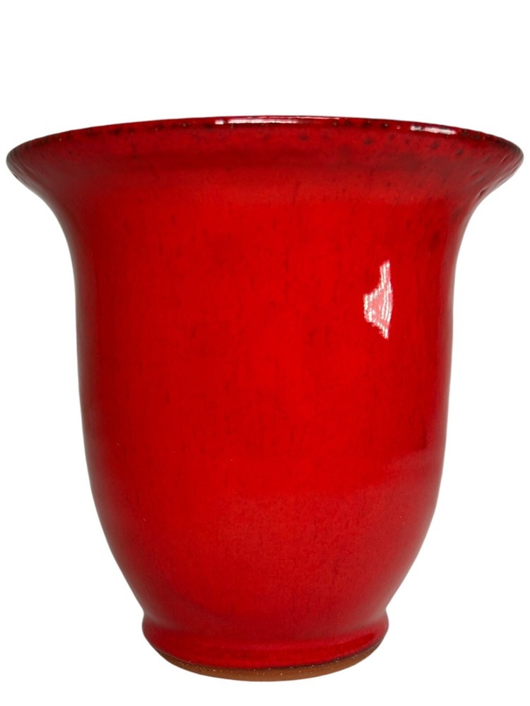 Ben Owen the 3rd 2010 Pottery Bell Vase Rare Chinese Red Inspired 16th Century