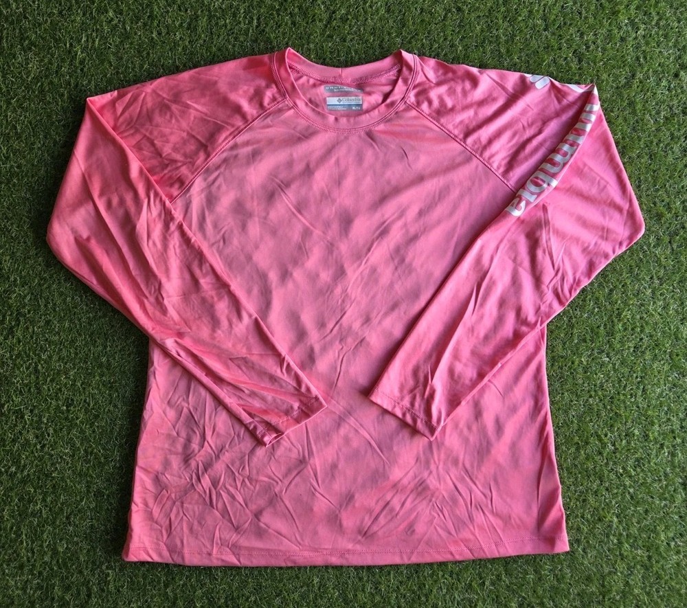 Columbia Shirt Women's XL Pink PFG Tidal Tee II Omni-Shade T-Shirt LS FL6160