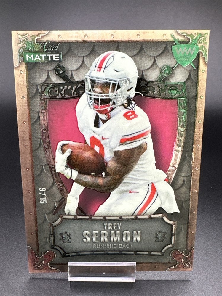 2021 Wild Card Matte Trey Sermon Rookie Pink Weekend Warrior Rookie /15 49ERS RC