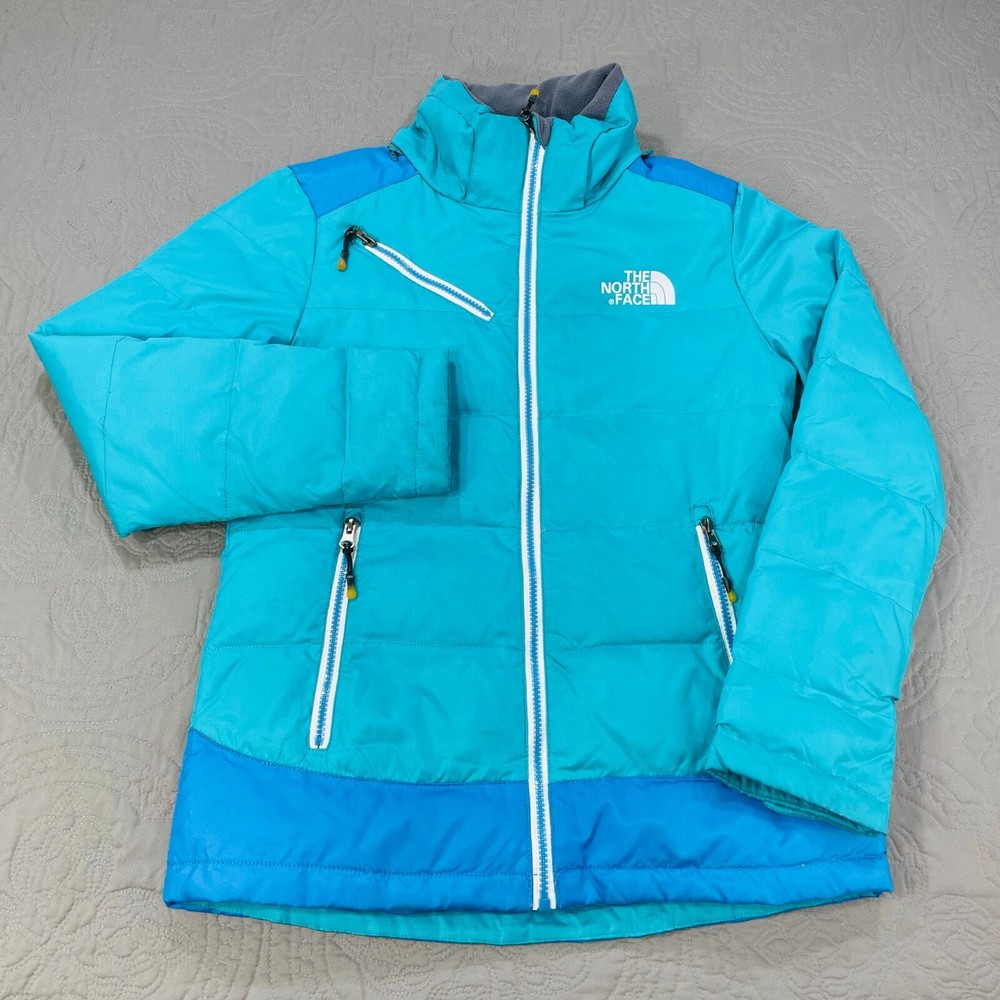 The North Face Summit Series Womens Medium Down Full Zip Blue Puffer Waterproof
