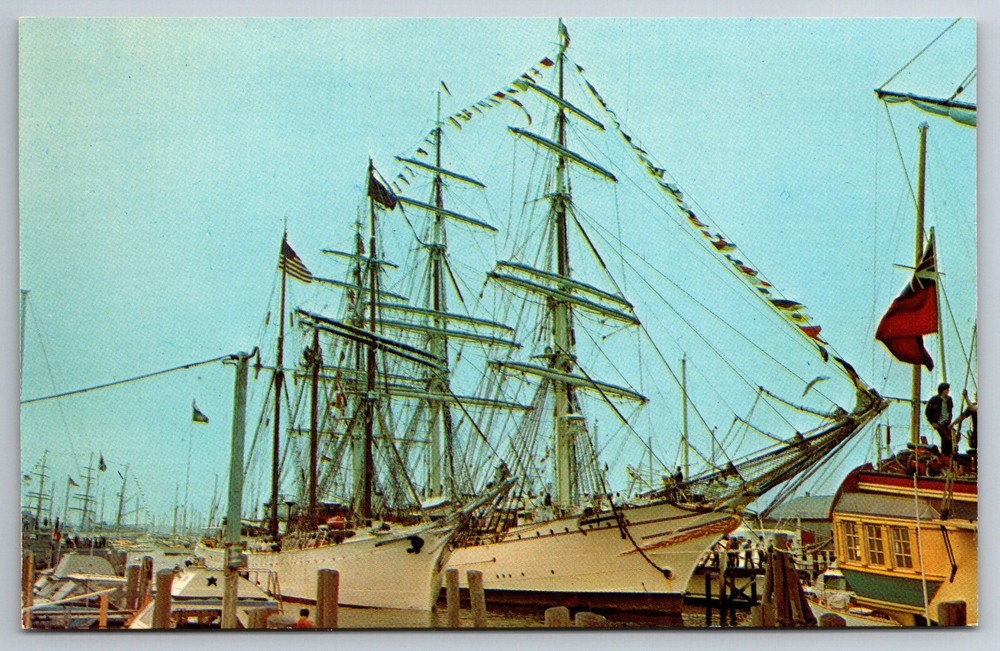 Vintage 1980 Operation Sail Training Ship Gazela Newport RI Postcard