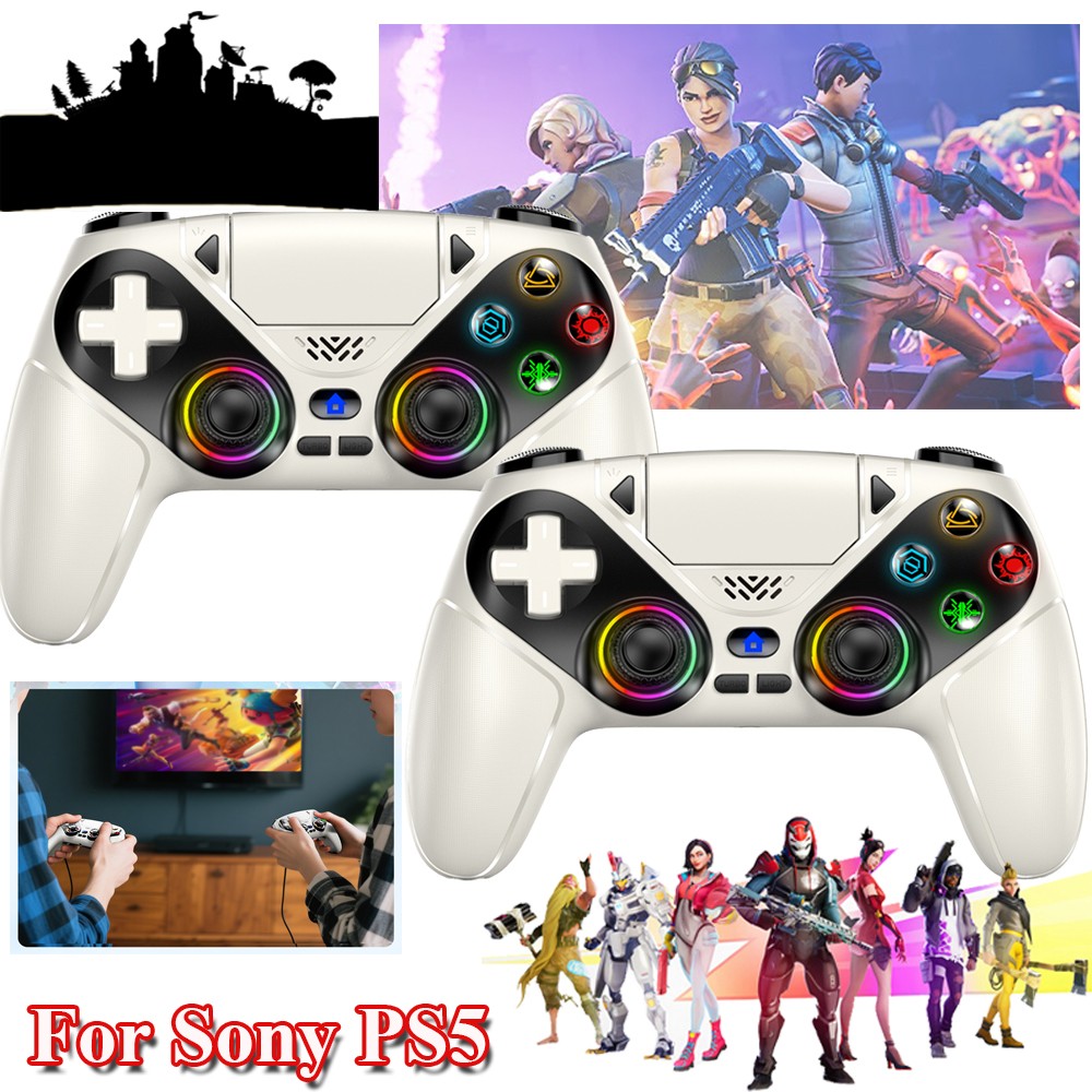 1-2X For Playstation 5 PS5 DualSense Wireless Black / White Controller w / Flash