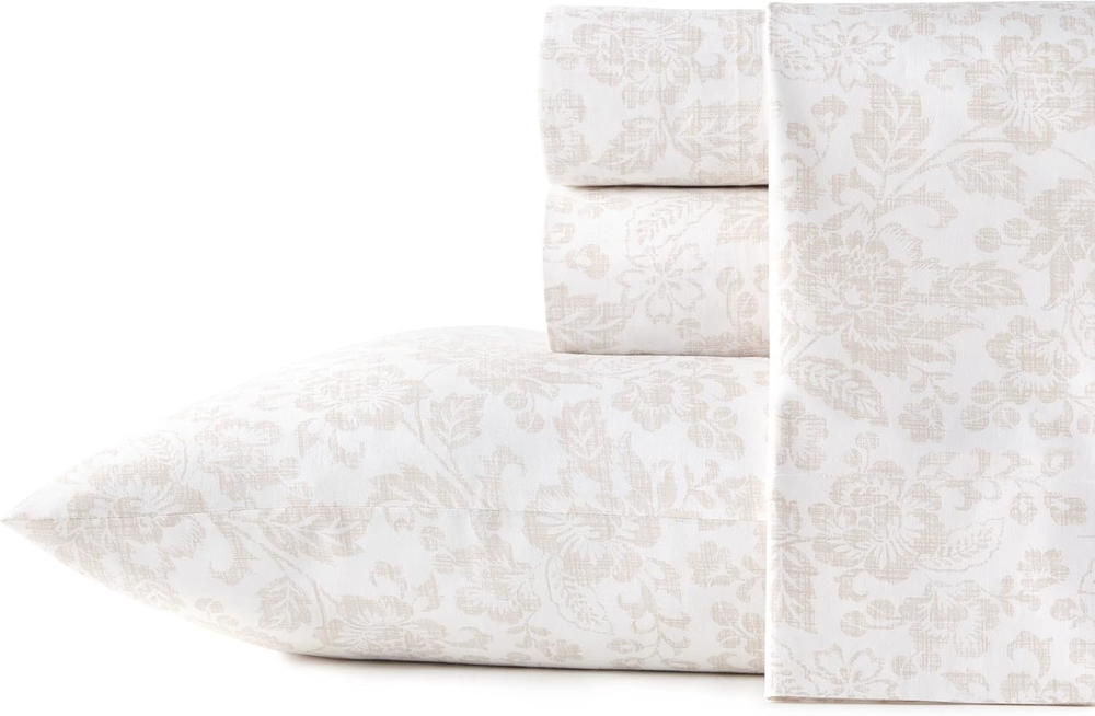 Stone Cottage Queen Cotton Percale Sheet Set - Crisp Cooling Bedding