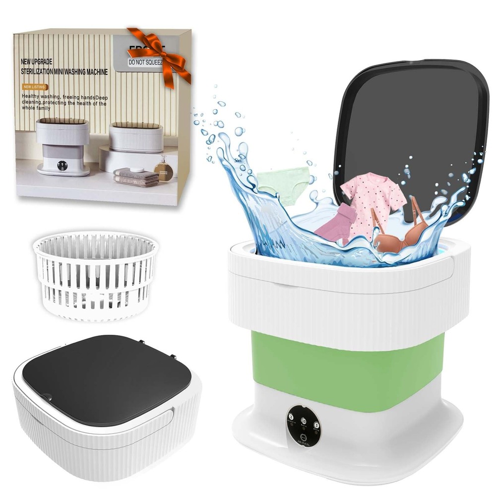 16L Portable Mini Washing Machine 60W Foldable Washer with Spin Dryer