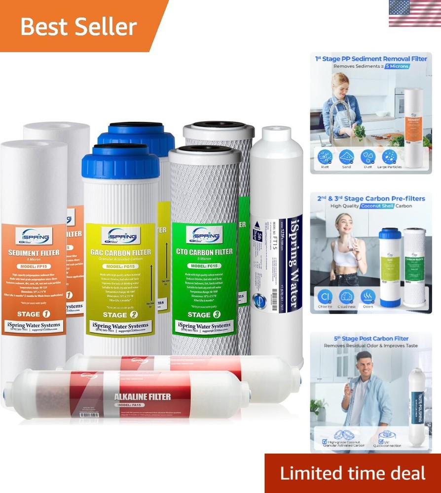 Complete 9-Cartridge Replacement for 6-Stage RO Systems - pH-Balanced Filters