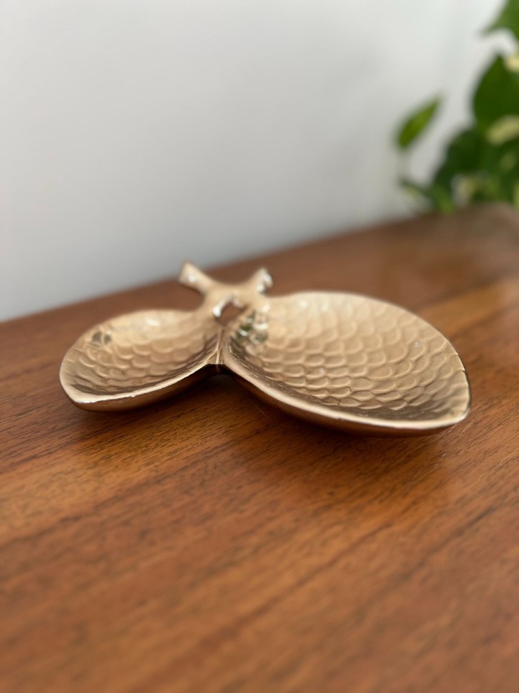 Gold-Tone Resin Pinecone Decorative Trinket Dish  