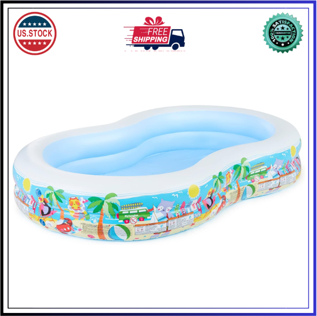 Intex 8.5ft Paradise Seaside Kiddie Pool with Drain Plug