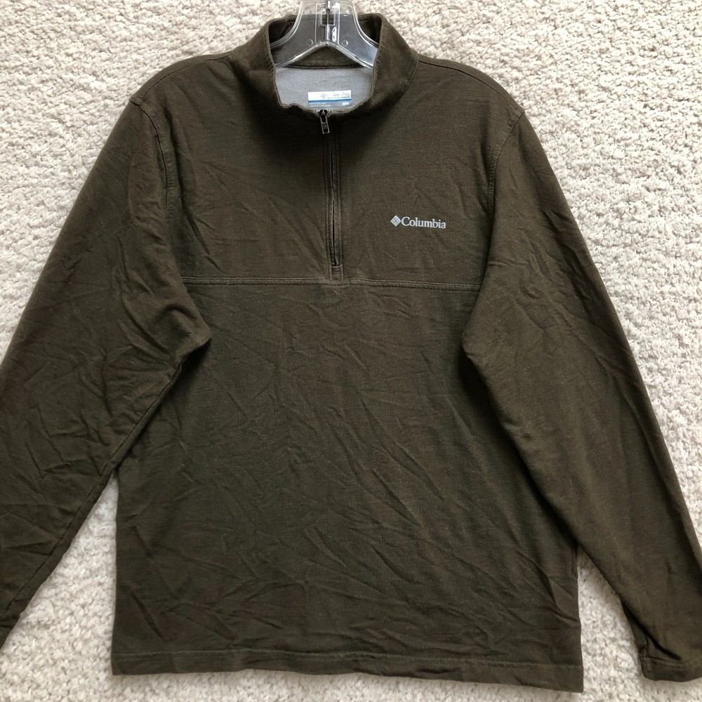 Columbia Sweater Medium Adult Green 1/4 Zip Mock Neck Pullover Outdoor Mens M