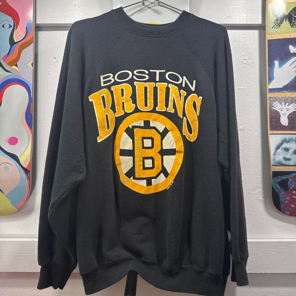 Vintage Boston Bruins NHL Logo crewneck sweatshirt VK09991
