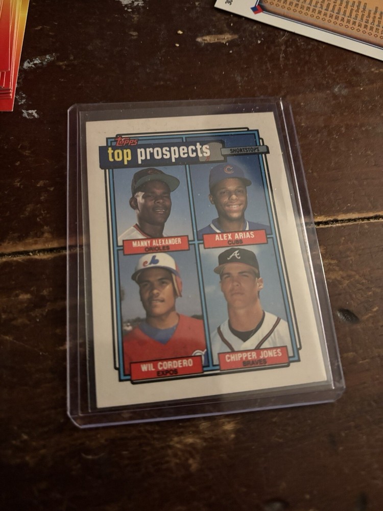 1992 Topps Top Prospects #551 Chipper Jones Wil Cordero Alex Arias RC