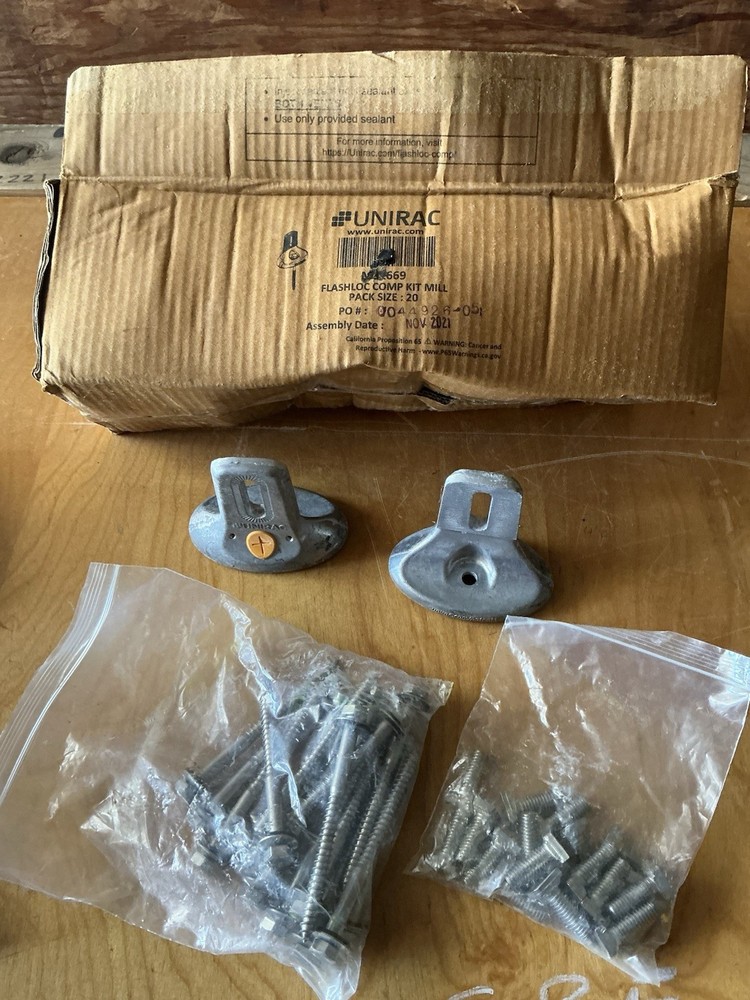 15 Pack Unirac Mill Finish FlashLoc Comp Kit M51669 Open Box.