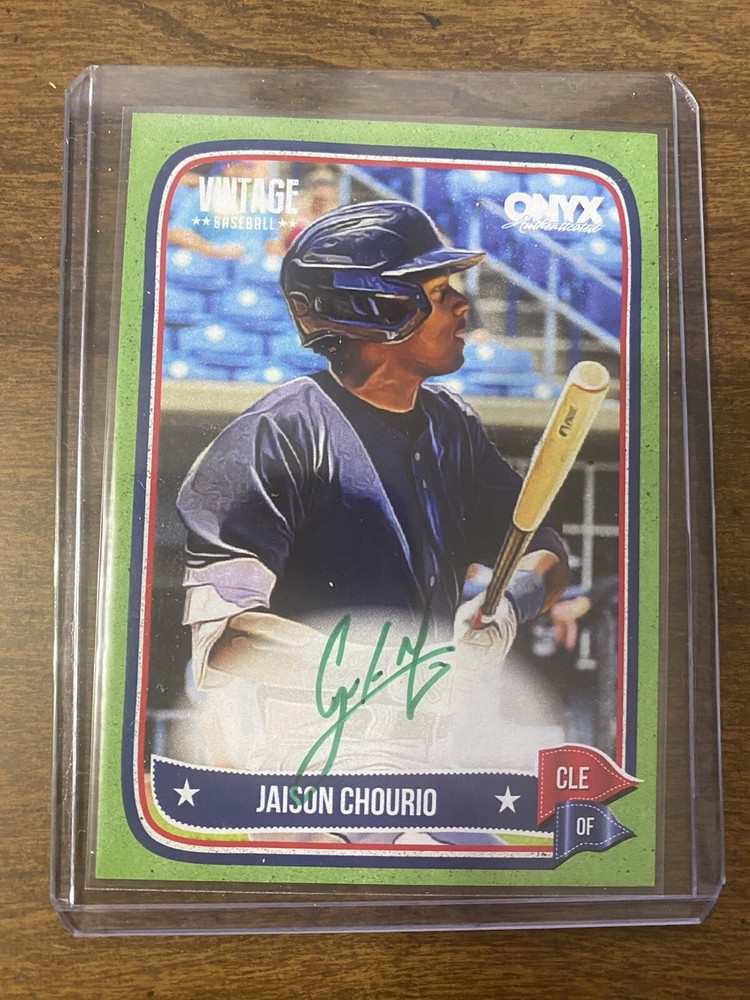 2024 Onyx Vintage Extended Jaison Chourio /50 Green On Card Auto.