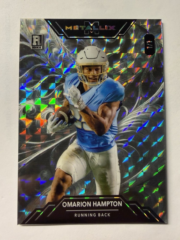 🔥2025 Wild Card Metallix OMARION HAMPTON Mosaic  1/1 RC Chargers