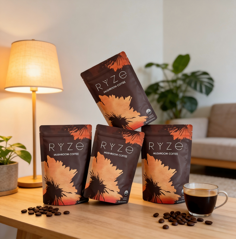 4 Pack Organic Ryze Mushroom Coffee 30 SERVINGS Instant Coffee New FREE SHIPPING