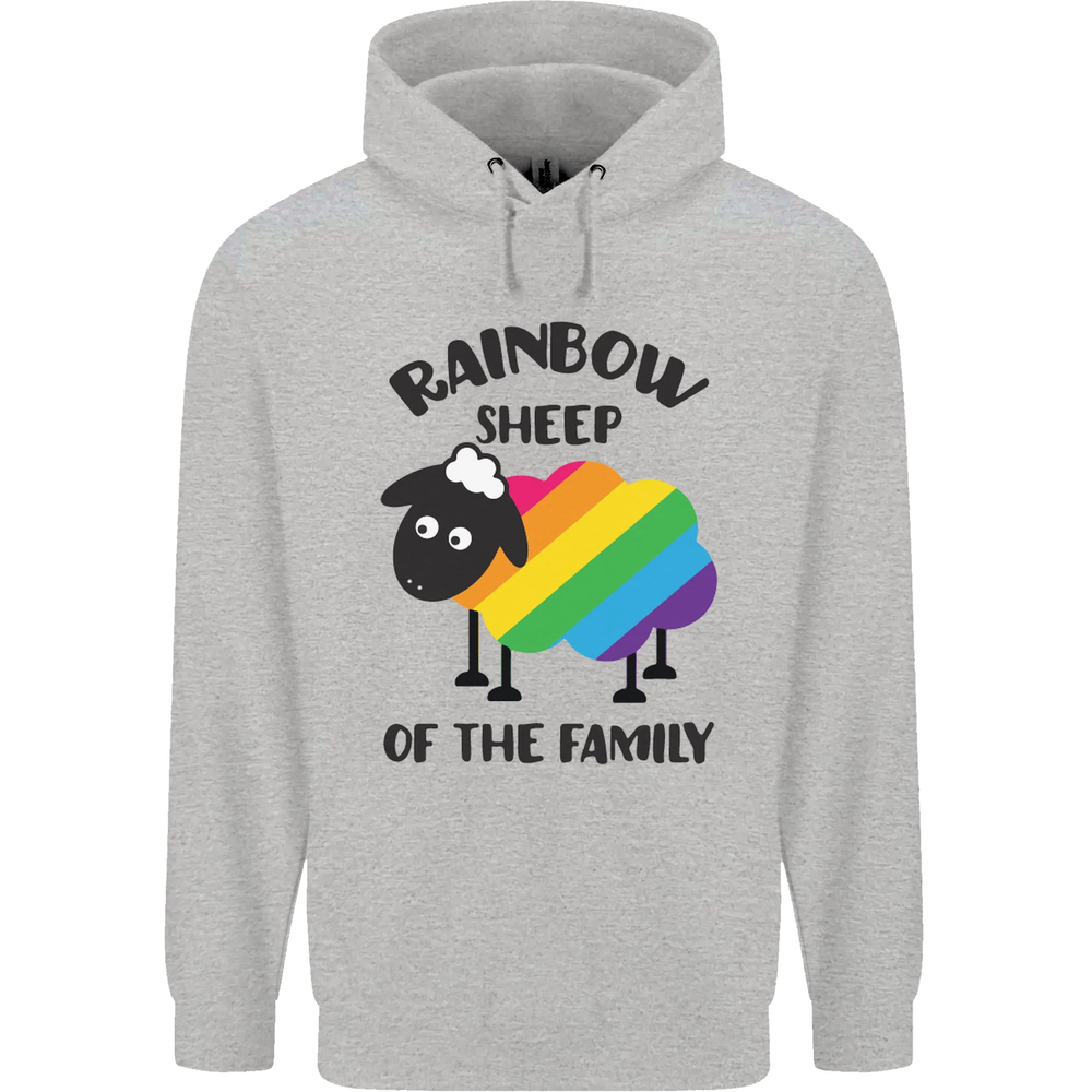 Rainbow Sheep Funny LGBT Gay Pride Day Mens 80% Cotton Hoodie-image