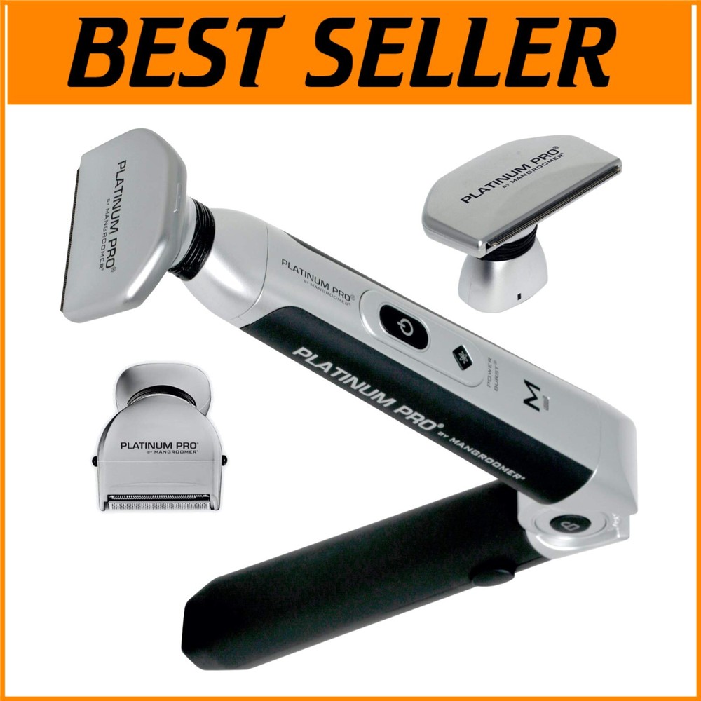 Electric Back Hair Shaver with 3 Flex Heads, Extendable Handle & Lithium Battery