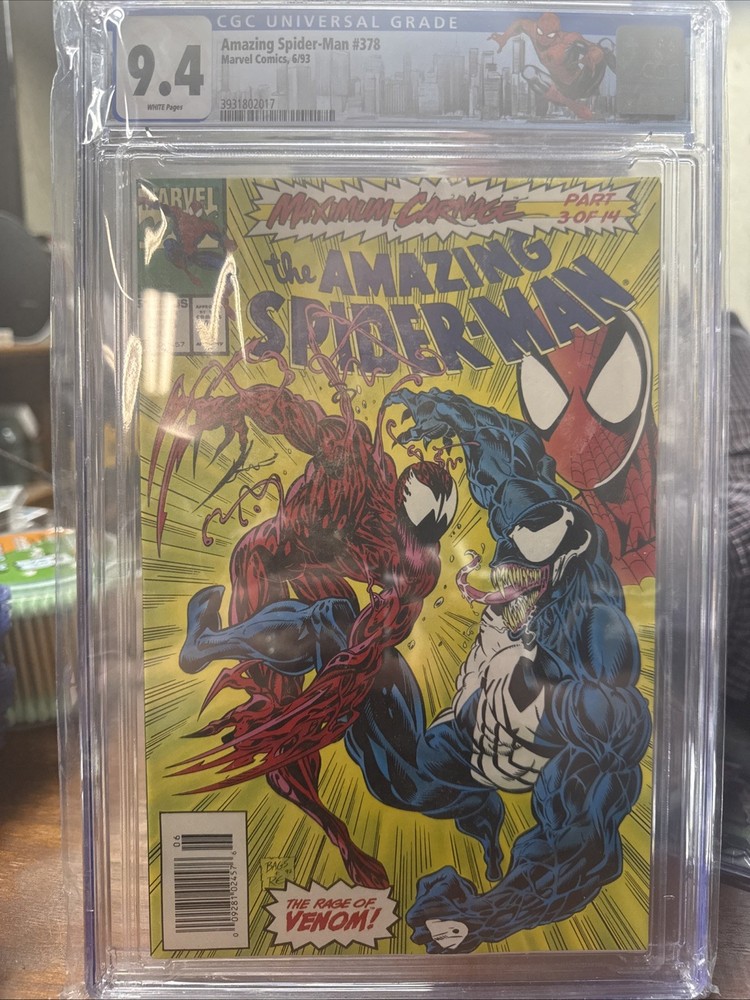 The Amazing Spider-Man #378 Cgc 9.8 Maximum Carnage 3 Of 14 ￼