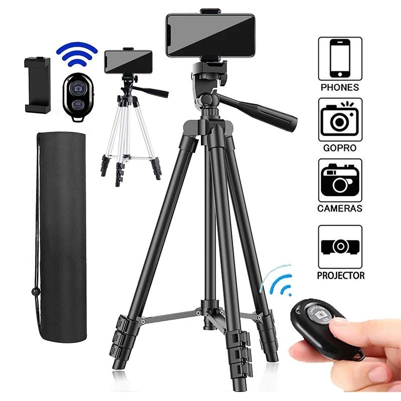 Tripod For Phone 100cm Video Recording Phone Tripod Stand with Bluetooth Remote