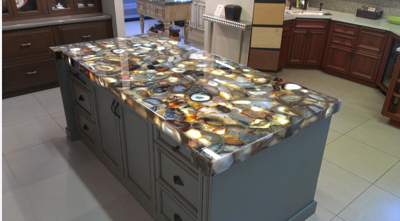 Agate Coffee Table Slab Rectangle Stone Sofa Top Kitchen Decor