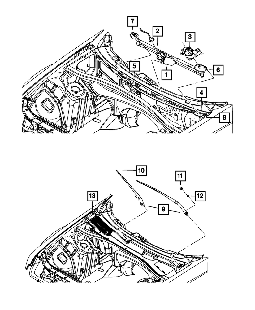 Genuine Mopar Front Wiper Arm Left 68082555AA