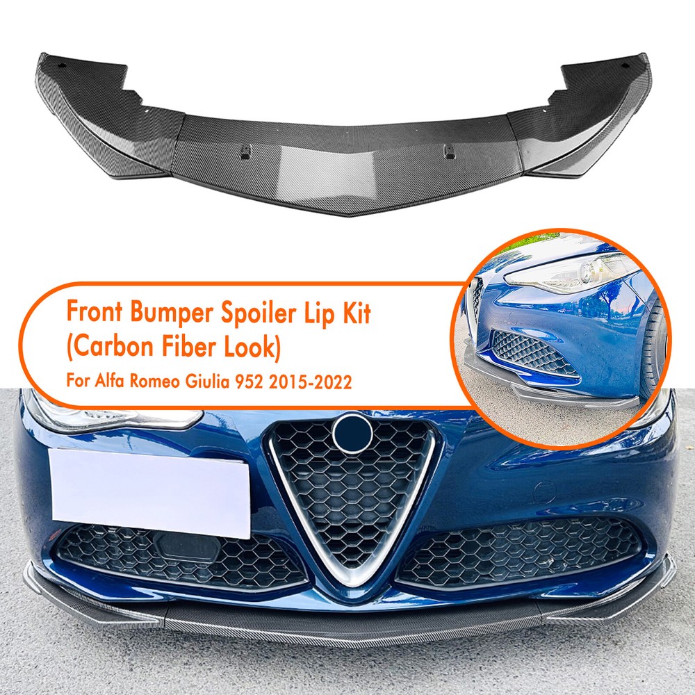 Car Front Bumper Splitter Spoiler Lip For Alfa Romeo Giulia 952 2015-2022 2017
