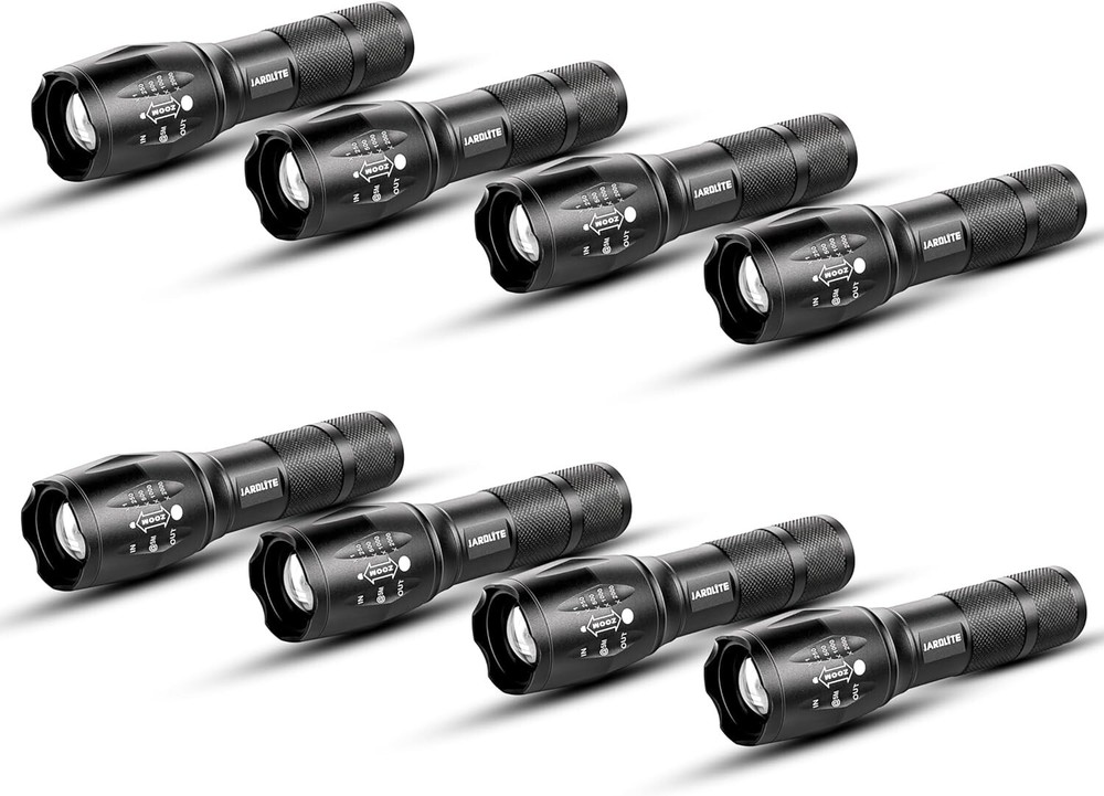 Compact 8 Pack LED Tactical Flashlights for Hiking, Emergencies, and Dog Walking