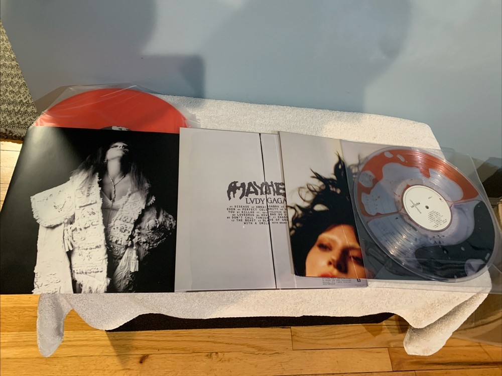 Lady Gaga MAYHEM Bad World Exclusive Orange/Black Liquid & Etched Vinyl 2xLP