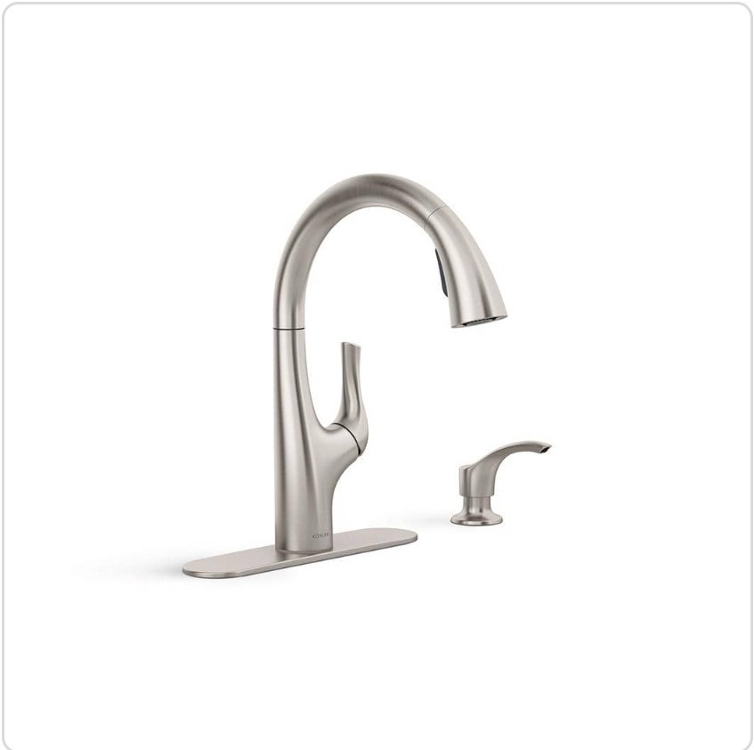 Kohler Avi R27141 Stainless Steel Pull-Out Kitchen Faucet with Single Handle