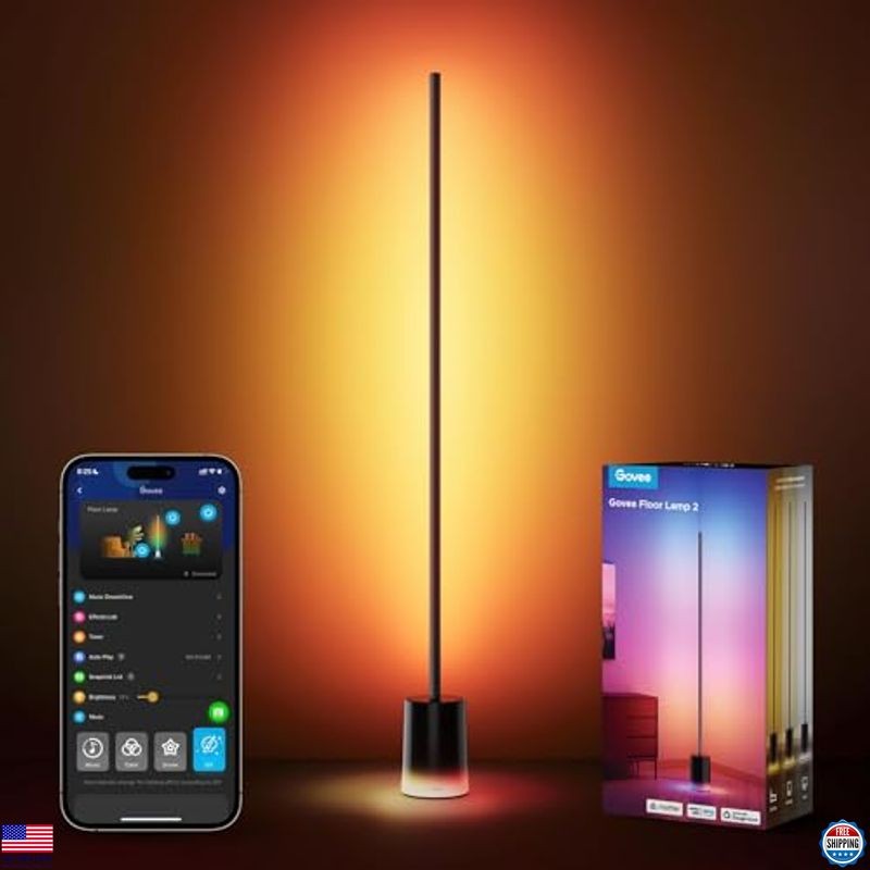 Smart RGBIC Floor Lamp with Alexa, Music Sync & 16M Colors