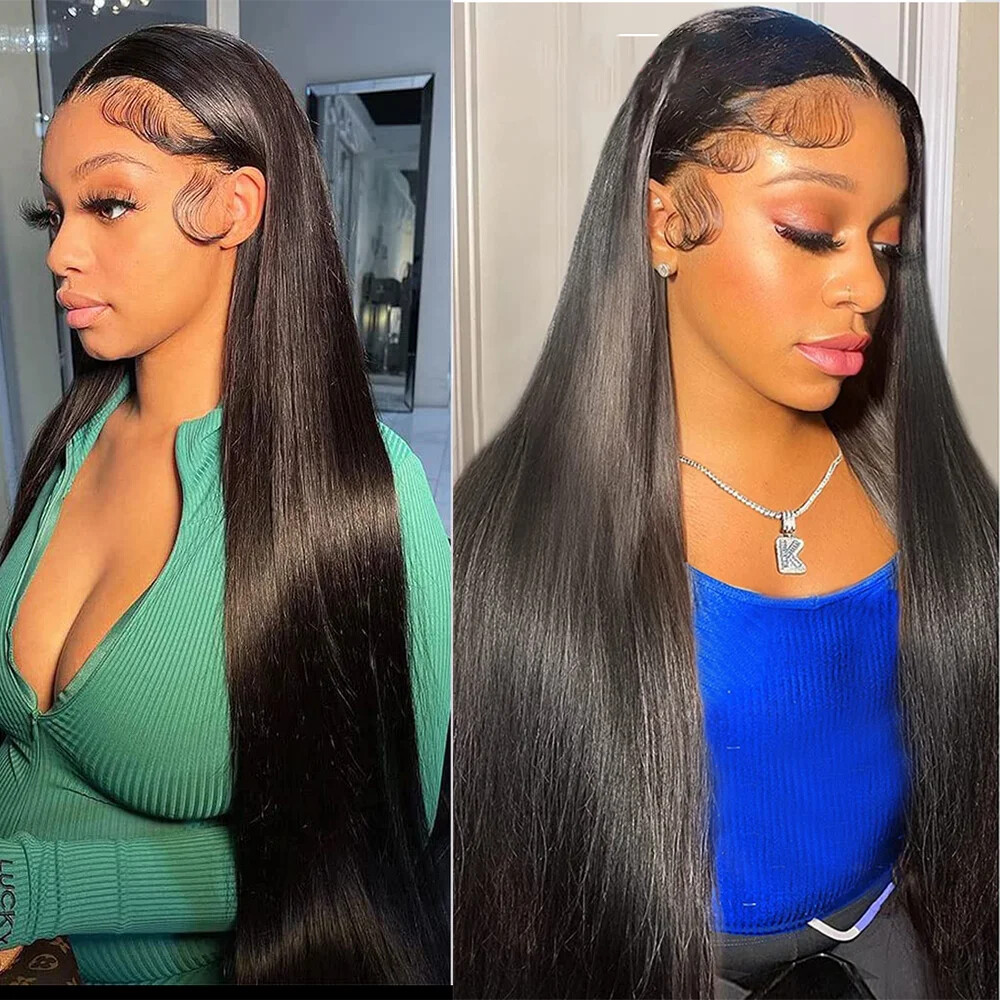 Brazilian Straight Human Hair Wig with Pre-Plucked Lace Frontal and Closure