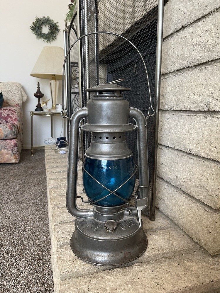 Hibbard Spencer Bartlett & Co No.2 OVB TEAL Tubular Barn Lantern 14”